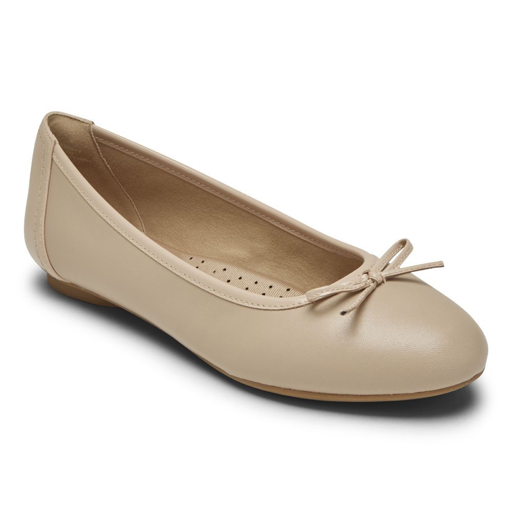 Rockport Womens Reagan Bow - Flats Beige - ZCH875234